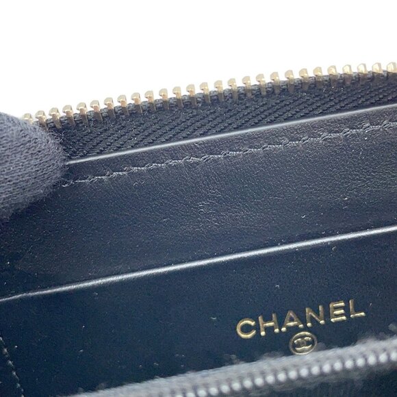 CHANEL Authentic Black Caviar Leather Logo Wallet - Picture 7 of 12